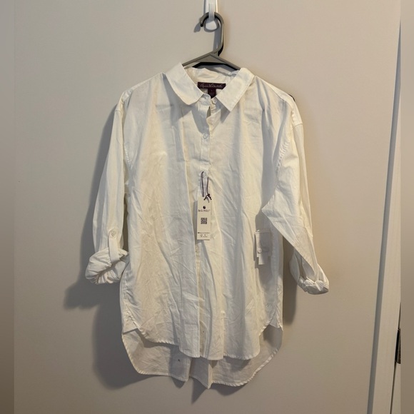 Gloria Vanderbilt Women's Amanda Button Down Shirt. NWT. White. Large - Picture 4 of 11